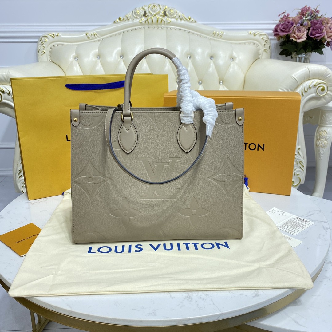 Louis Vuitton ONTHEGO MM Monogram Handbag M45607 Tourterelle Beige